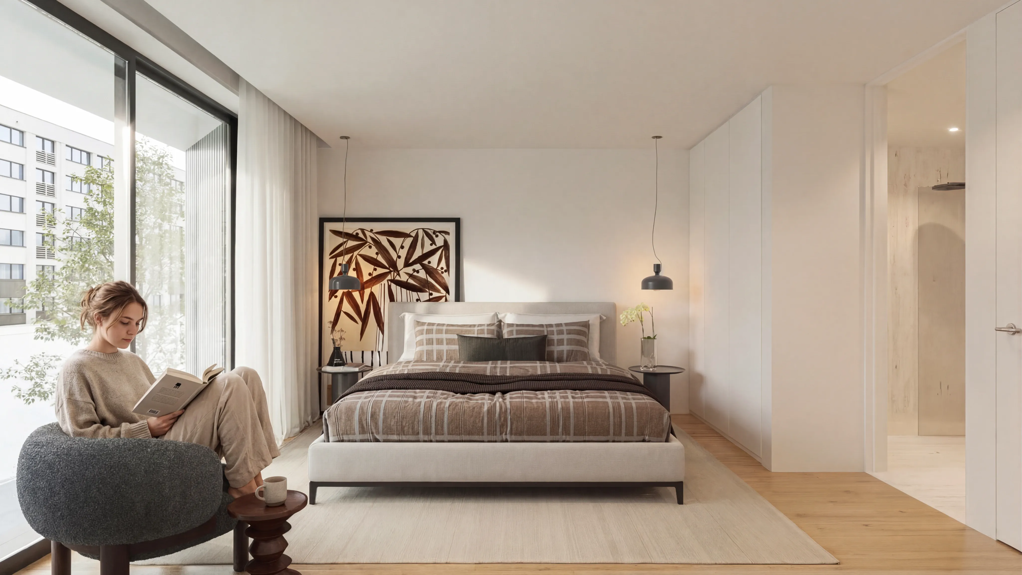Blend.26 — quarto principal com decoração contemporânea